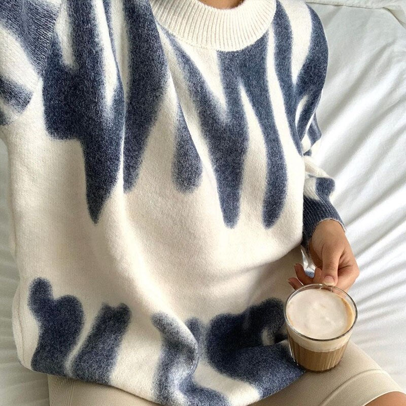 Christmas Gift Aproms Green Stripes Print Oversized Sweaters Women Winter Korean Fashion Long Pullovers Christmas Streetwear Loose Outwear Deanwangkt - Deanwangkt