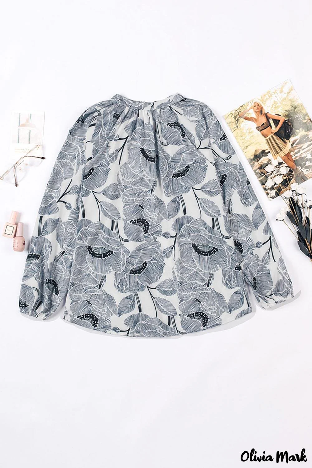 Deanwangkt - Multicolor Peasant Blouse With Floral Print - Deanwangkt