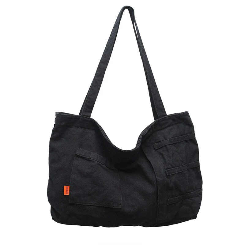 Back To College Deanwangkt New Fashion Women Bag Large Capacity Casual Shoulder Bags Solid Color Daily Shopping Bags Canvas Students Schoolbag - Deanwangkt