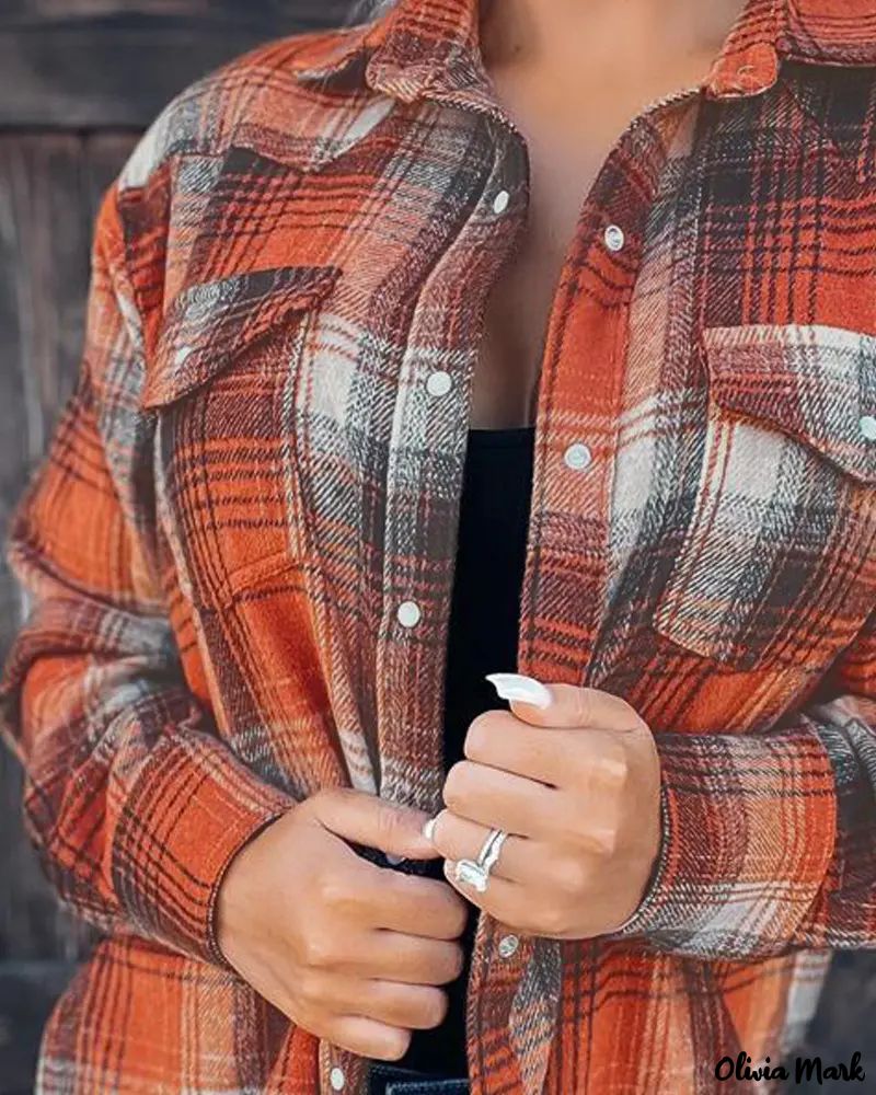 Deanwangkt - Plaid Print Long Sleeve Button-Up Shirt - Deanwangkt