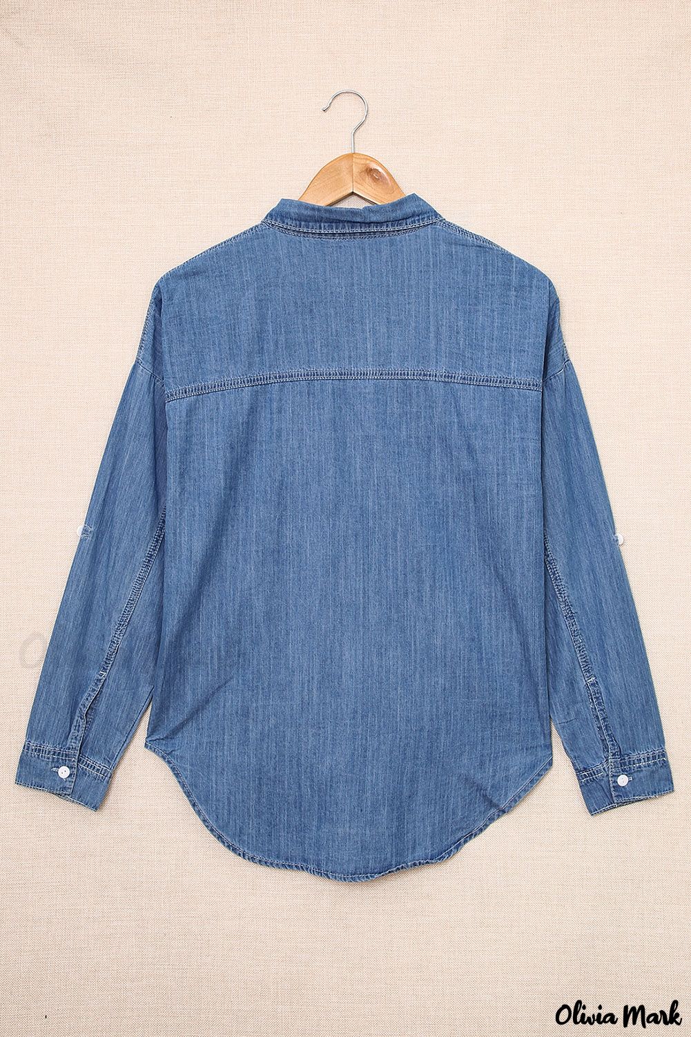 Deanwangkt - Buttoned denim shirt with turn-down collar and long sleeves - Deanwangkt