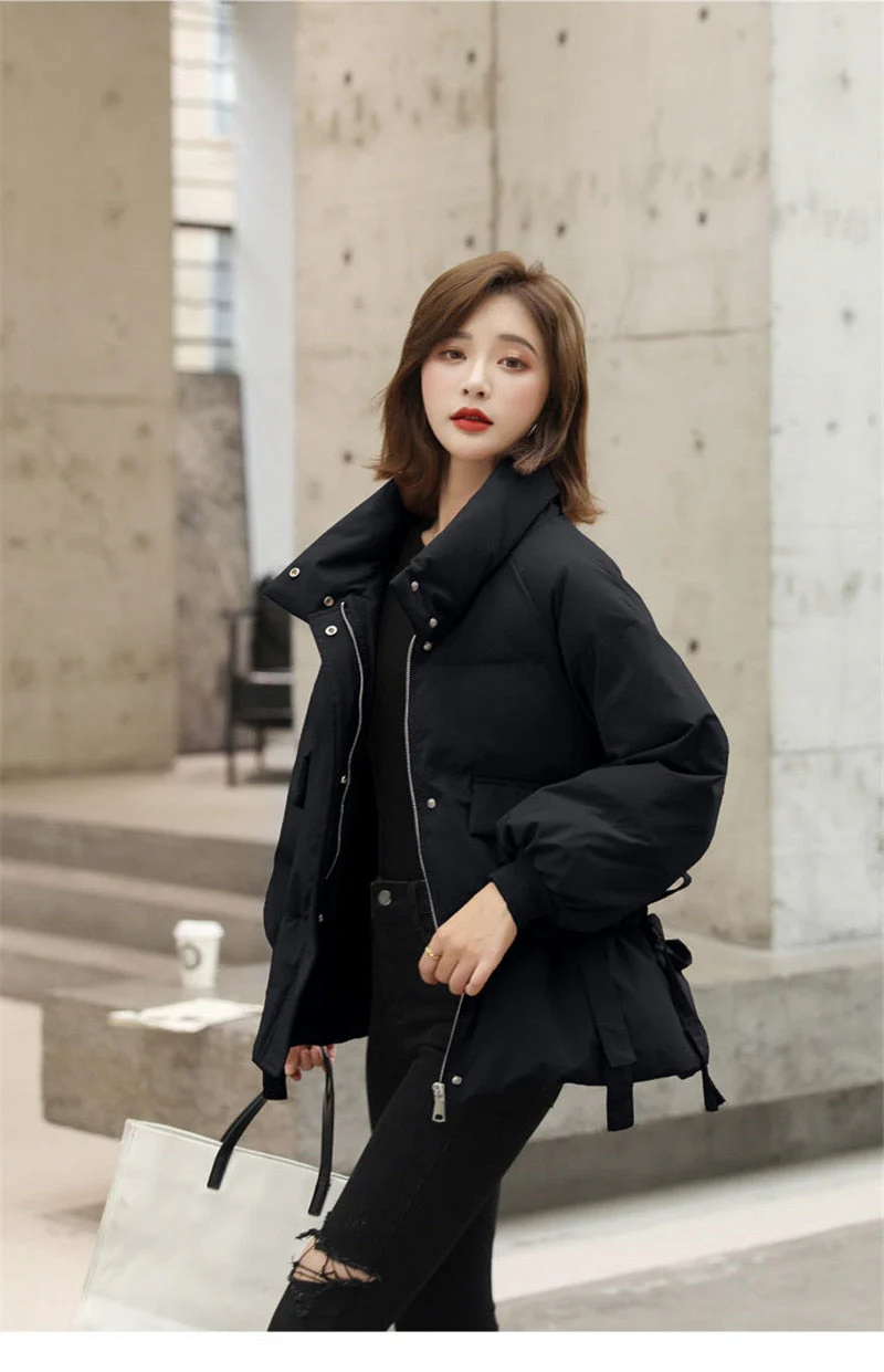 Christmas Gift Deanwangkt New Winter Women's Jacket Thick Warm Bomber Jackets Cotton Padded Parka Coat Female Loose Puffer Parkas Oversize Outwear - Deanwangkt