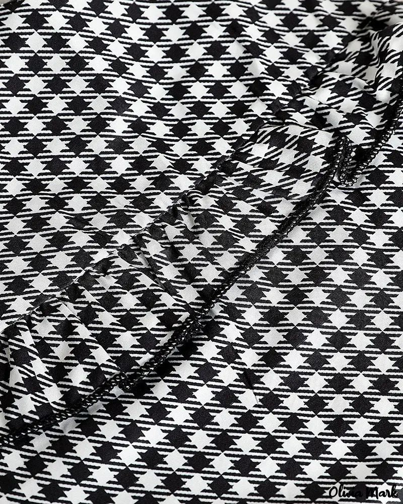 Deanwangkt - Plaid Ruffle Hem Long Sleeve Top - Deanwangkt