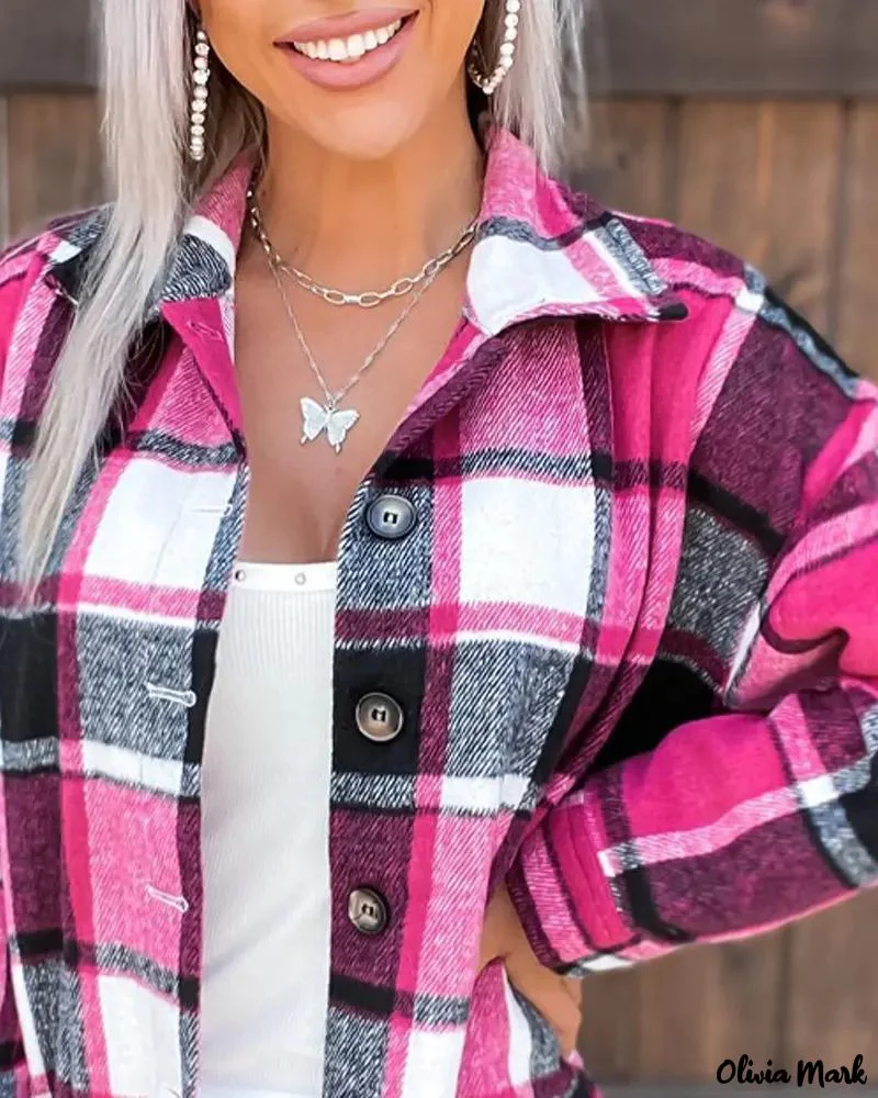 Deanwangkt - Plaid Print Long Sleeve Button-Up Shirt - Deanwangkt