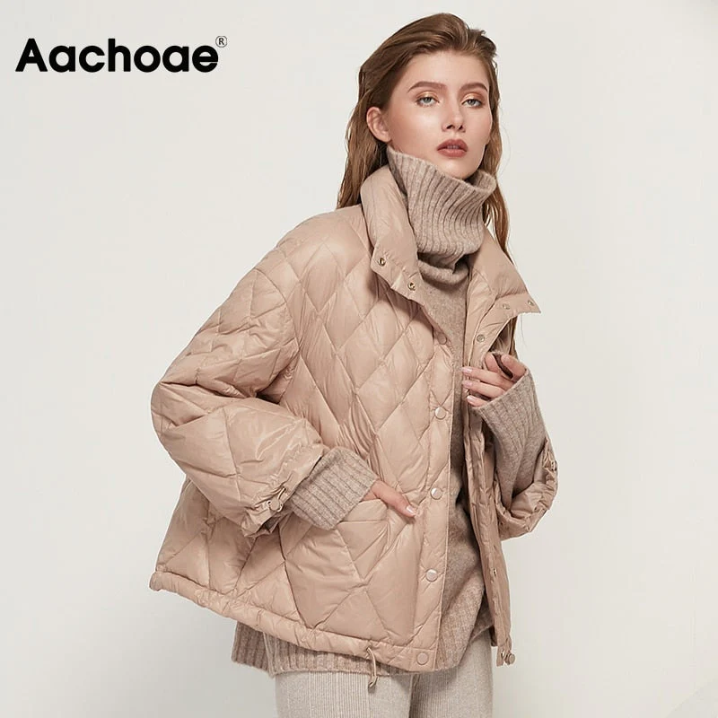 Christmas Gift  Womens Coats Deanwangkt Winter Single Breasted Coat With Pockets Long Sleeve Fashion Down Jacket Female Thick Warm Outerwear - Deanwangkt