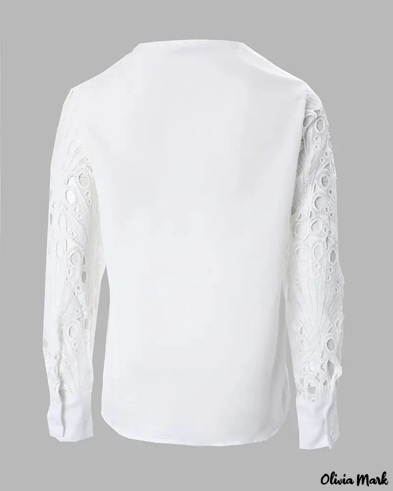 Deanwangkt - Contrast Lace Long Sleeve Top - Deanwangkt