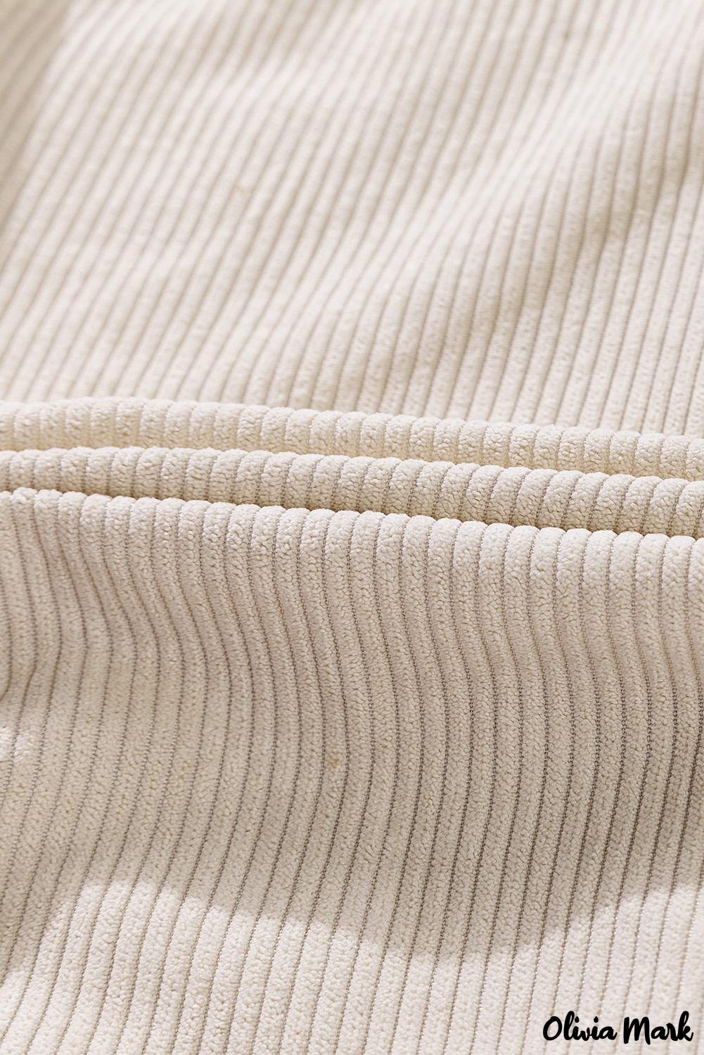 Deanwangkt - Beige corduroy buttoned long sleeve shirt with pockets - Deanwangkt