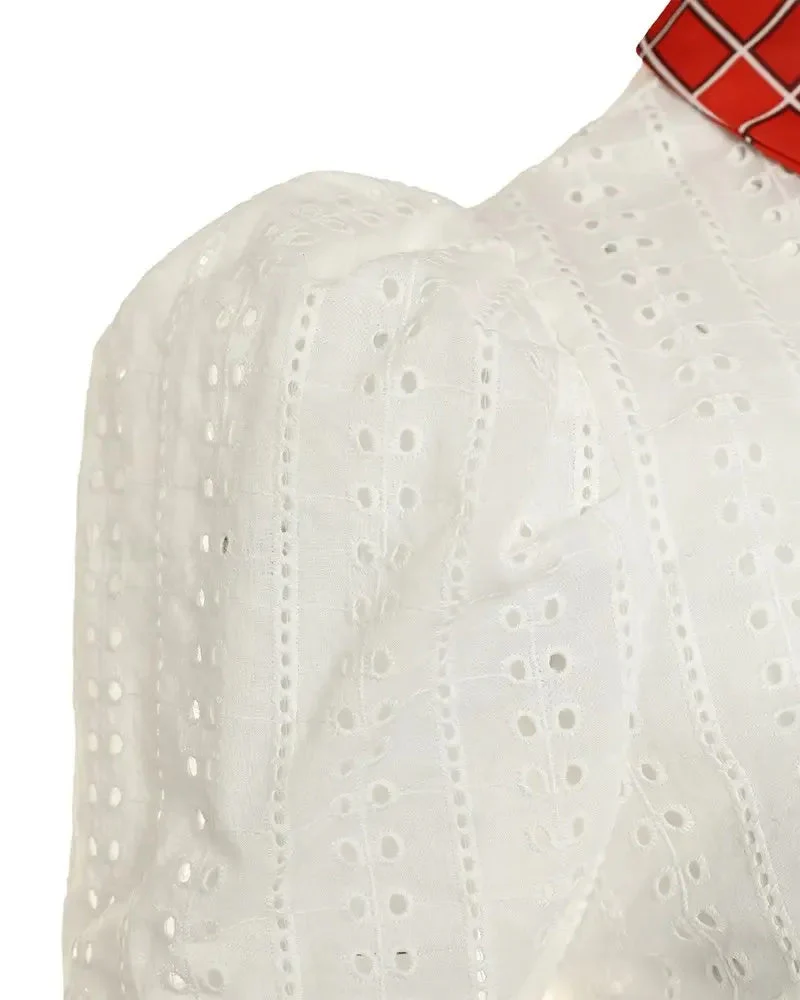 Deanwangkt - Lace Puff Sleeve Top - Deanwangkt