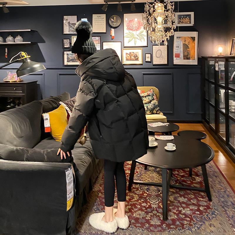 Christmas Gift Deanwangkt New Korean Version of Loose Turtle Back Profile Thick Winter Mid-length Bread Coat Jacket Tide Down Cotton Jacket Women - Deanwangkt