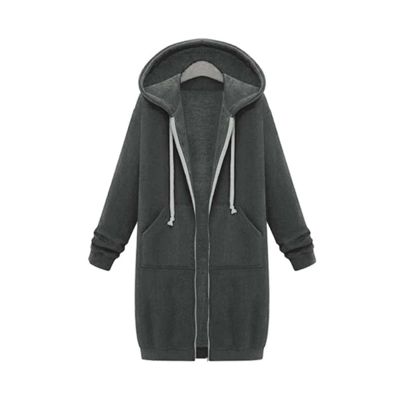 Christmas Gift Autumn Winter Long Hoodie Women Black Sweatshirt Oversized hoodie For Women Long Sweatshirt Hooded Sweatshirt Female Deanwangkt - Deanwangkt