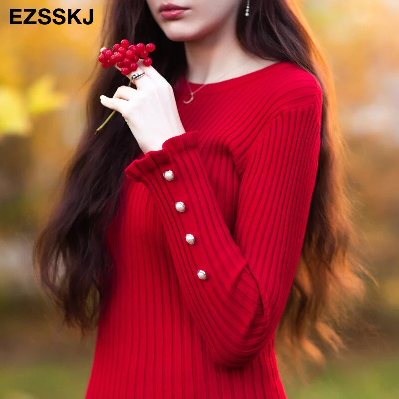 Christmas Gift Deanwangkt autumn winter thick Mermaid sweater dress elegant knit Trumpet dress women slim midi dress Female chic knit elegant dress - Deanwangkt