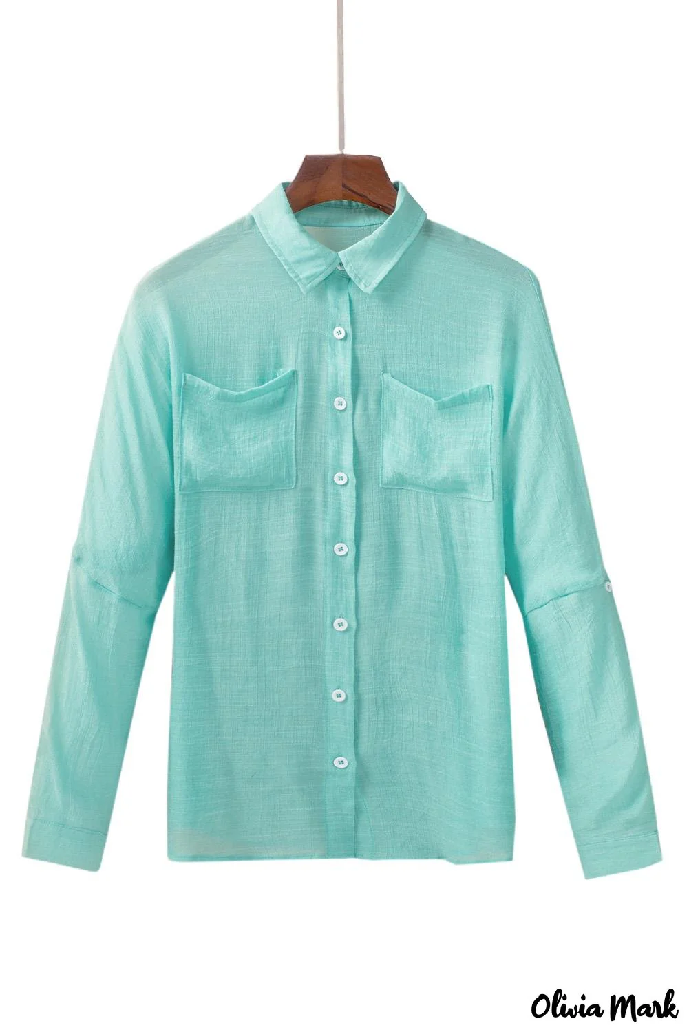 Deanwangkt - Red loose button-up long sleeve shirt with pocket - Deanwangkt