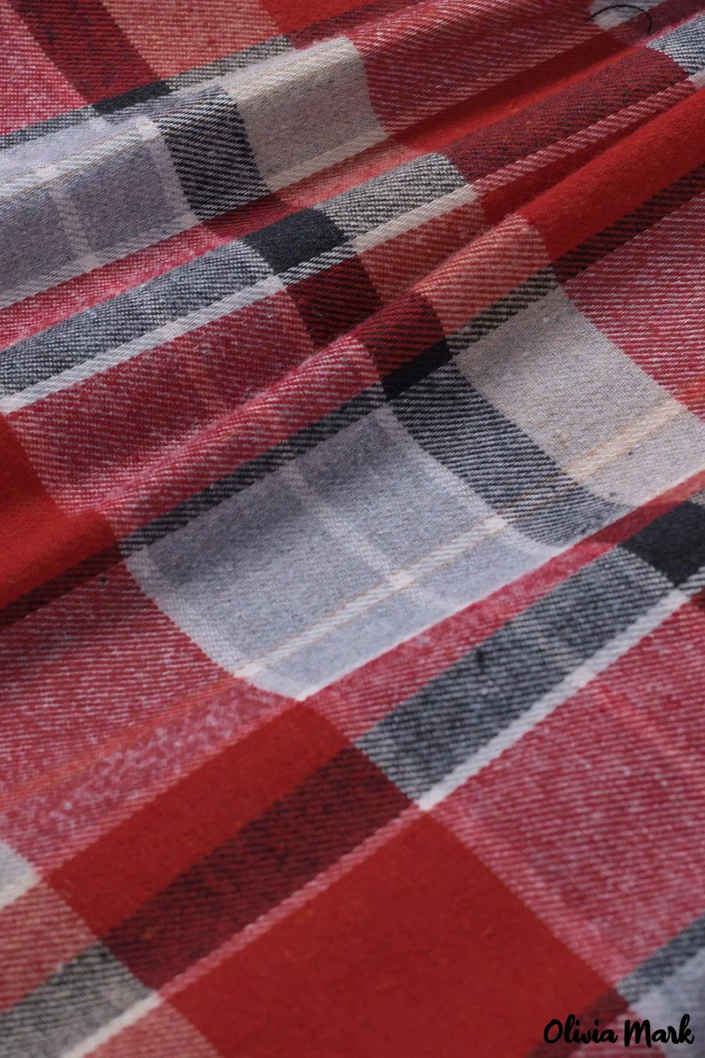 Deanwangkt - Red checkered button down blouse with pocket - Deanwangkt