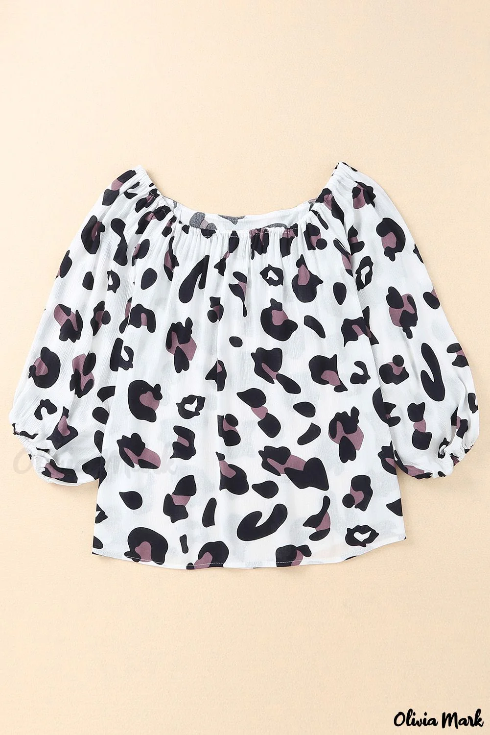 Deanwangkt - Leopard Long Sleeve Off Shoulder Blouse - Deanwangkt