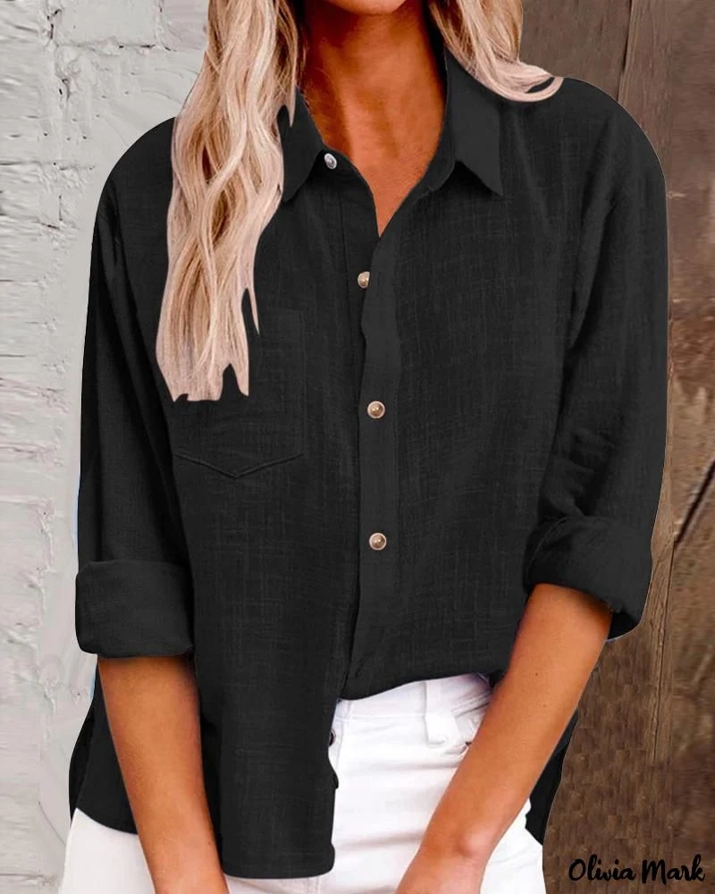 Deanwangkt - Buttoned Long Sleeve Shirt with Chest Pocket Design - Deanwangkt