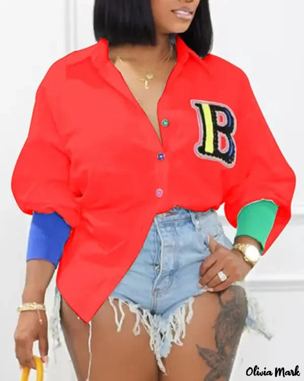 Deanwangkt - Letter Pattern Long Sleeve Shirt - Deanwangkt