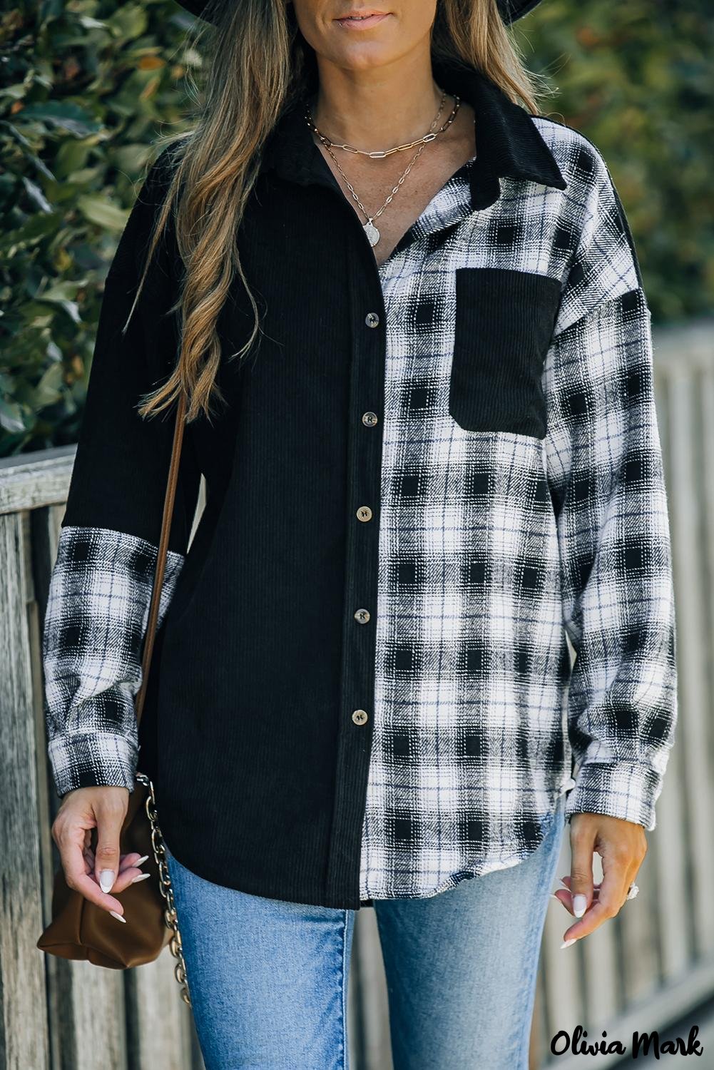 Deanwangkt - Oversized button-up shirt in checked corduroy - Deanwangkt