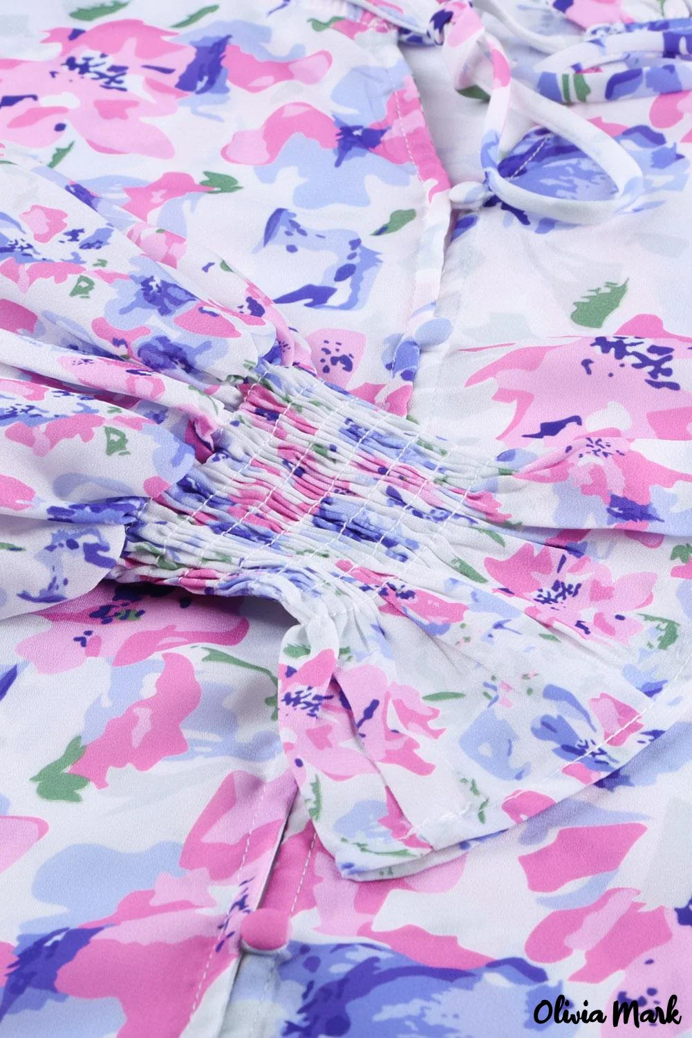 Deanwangkt - Cakewalk Rose Floral Smocked Blouse - Deanwangkt