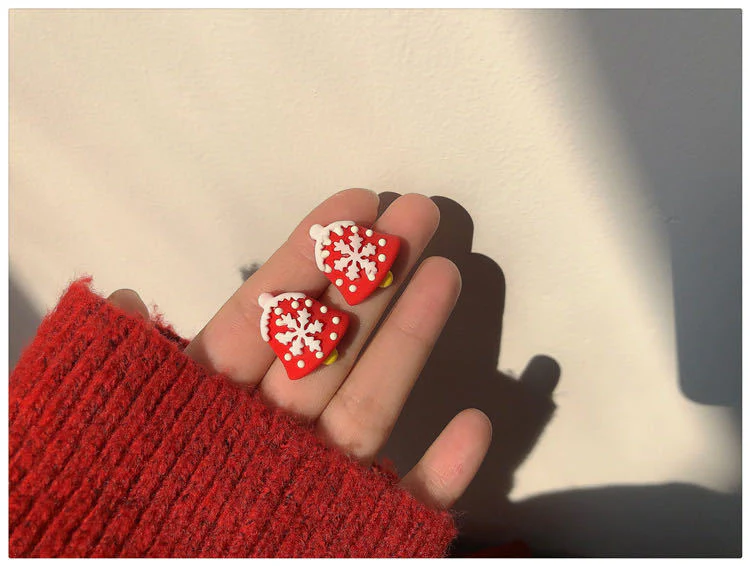 Christmas Gift Deanwangkt New Cute Earrings Christmas Deer Cartoon Children's Ear Clips Little Princess Baby Earrings Anti-pain Christmas Gifts - Deanwangkt