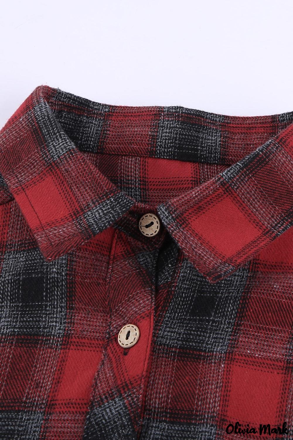 Deanwangkt - Red cotton blend plaid button-up shirt with chest pockets - Deanwangkt