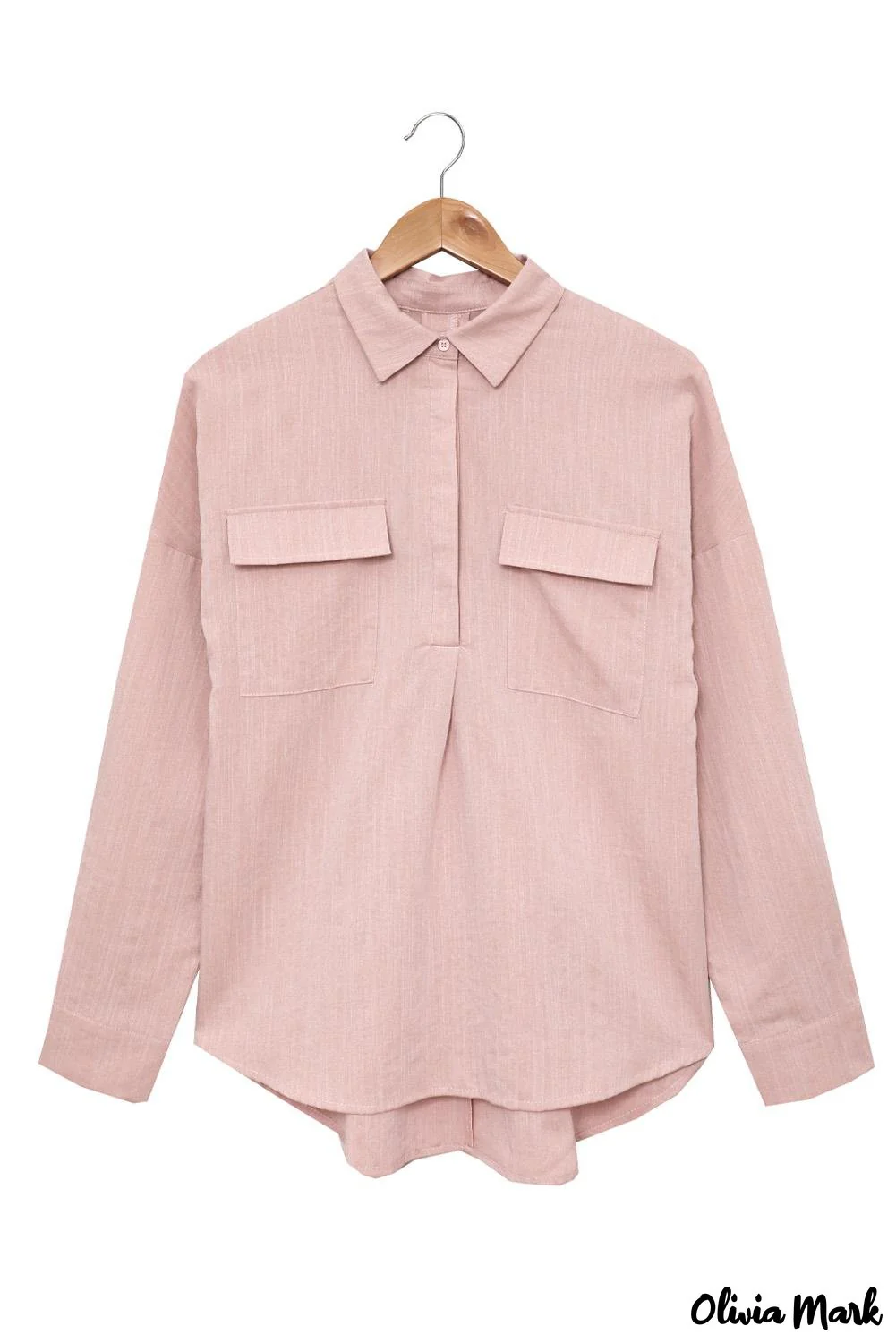 Deanwangkt - Khaki button down long sleeve shirt with pocket - Deanwangkt