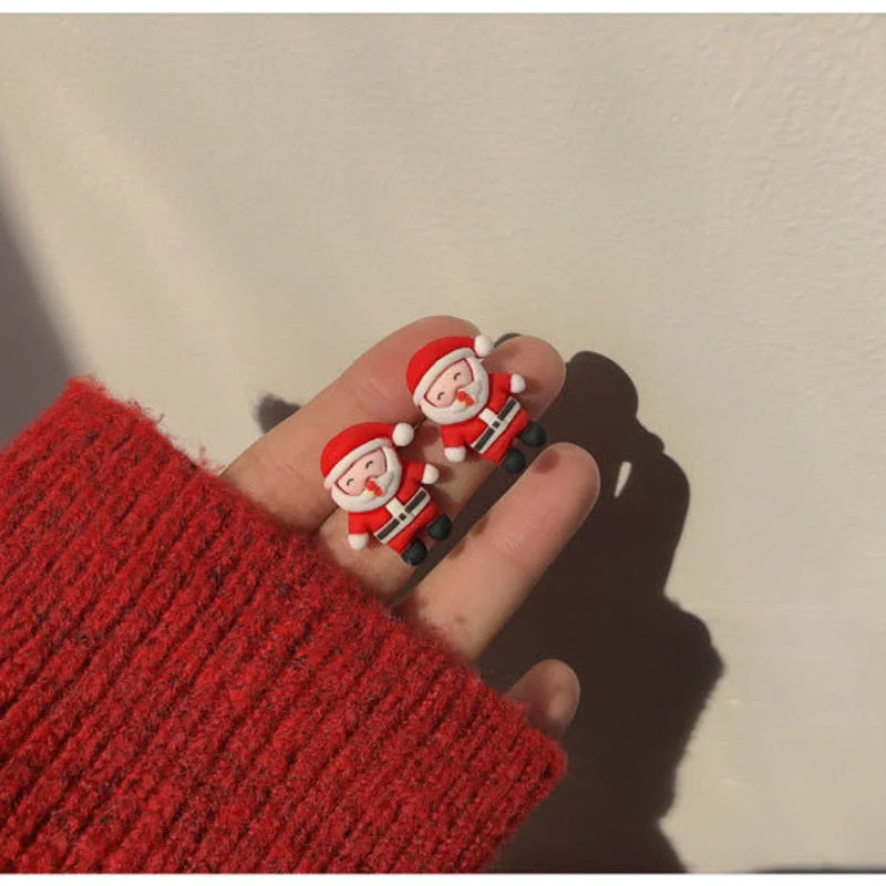 Christmas Gift Deanwangkt New Cute Earrings Christmas Deer Cartoon Children's Ear Clips Little Princess Baby Earrings Anti-pain Christmas Gifts - Deanwangkt