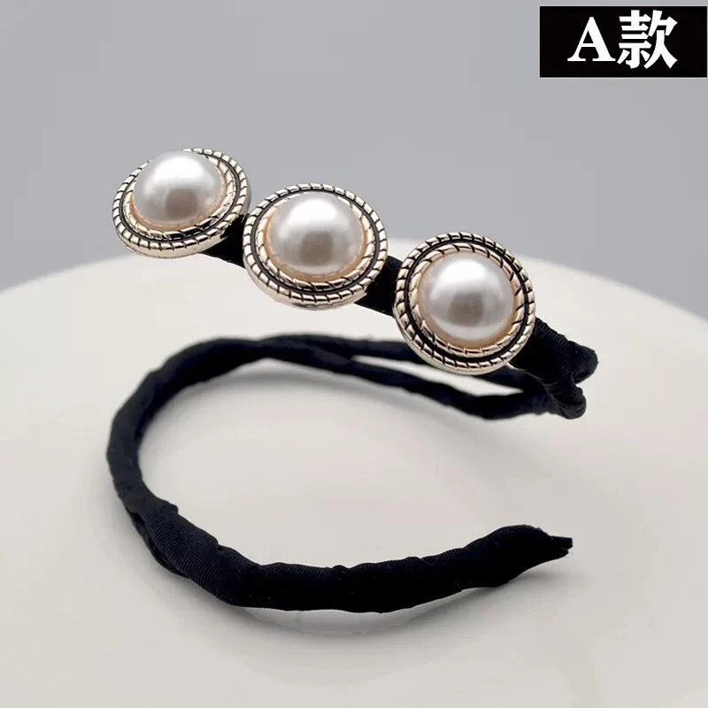 Deanwangkt Korean Version of The Lazy Essential Flower Coil Hairpin Sweet New Braided Hair DIY Hairband Hair Accessories for Women - Deanwangkt