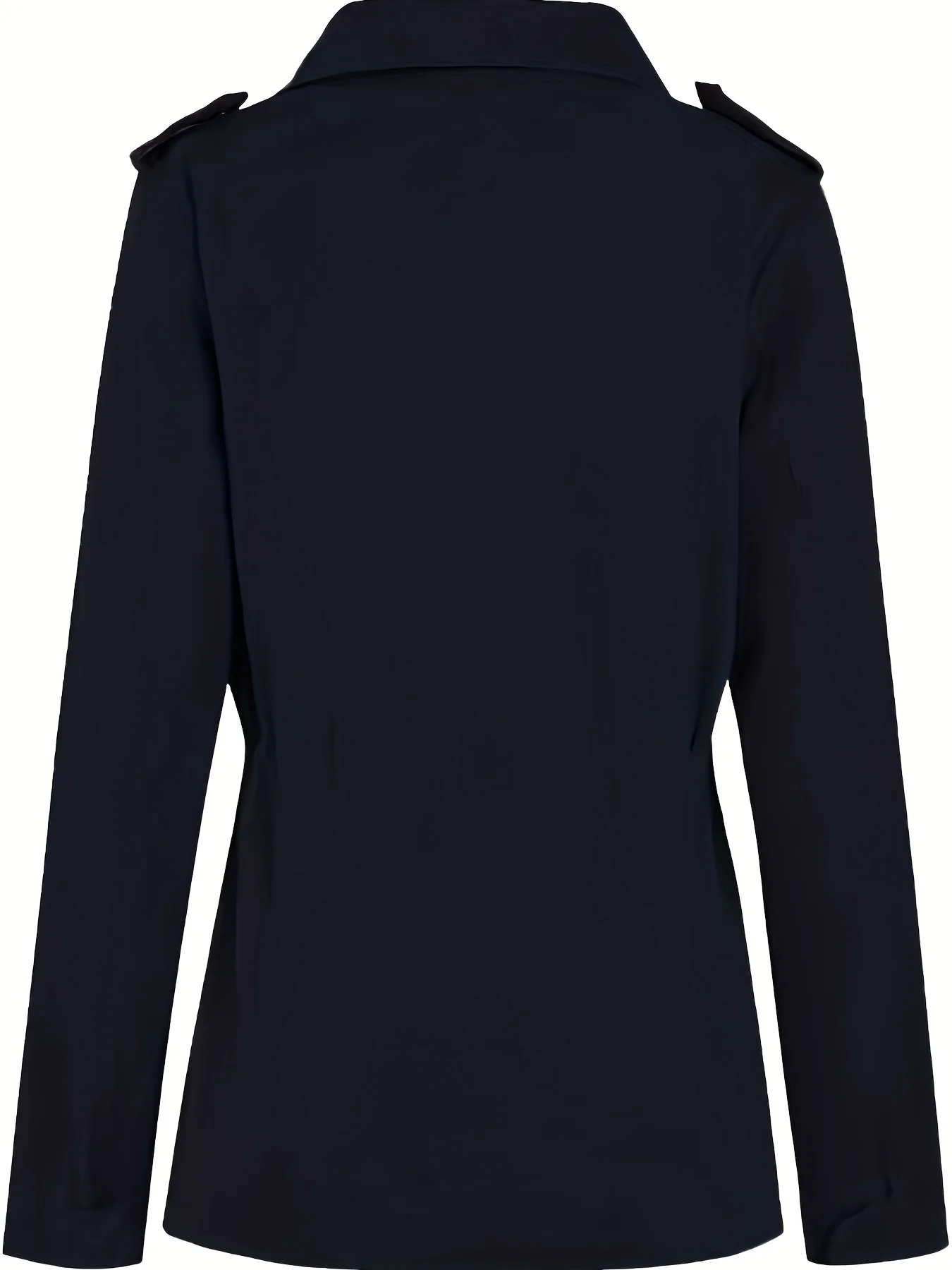 deanwangkt-1 Solid Stand Collar Long Sleeve Pockets Jacket, Winter Warm Zipper Button Casual Outerwear, Women's Clothing - Deanwangkt