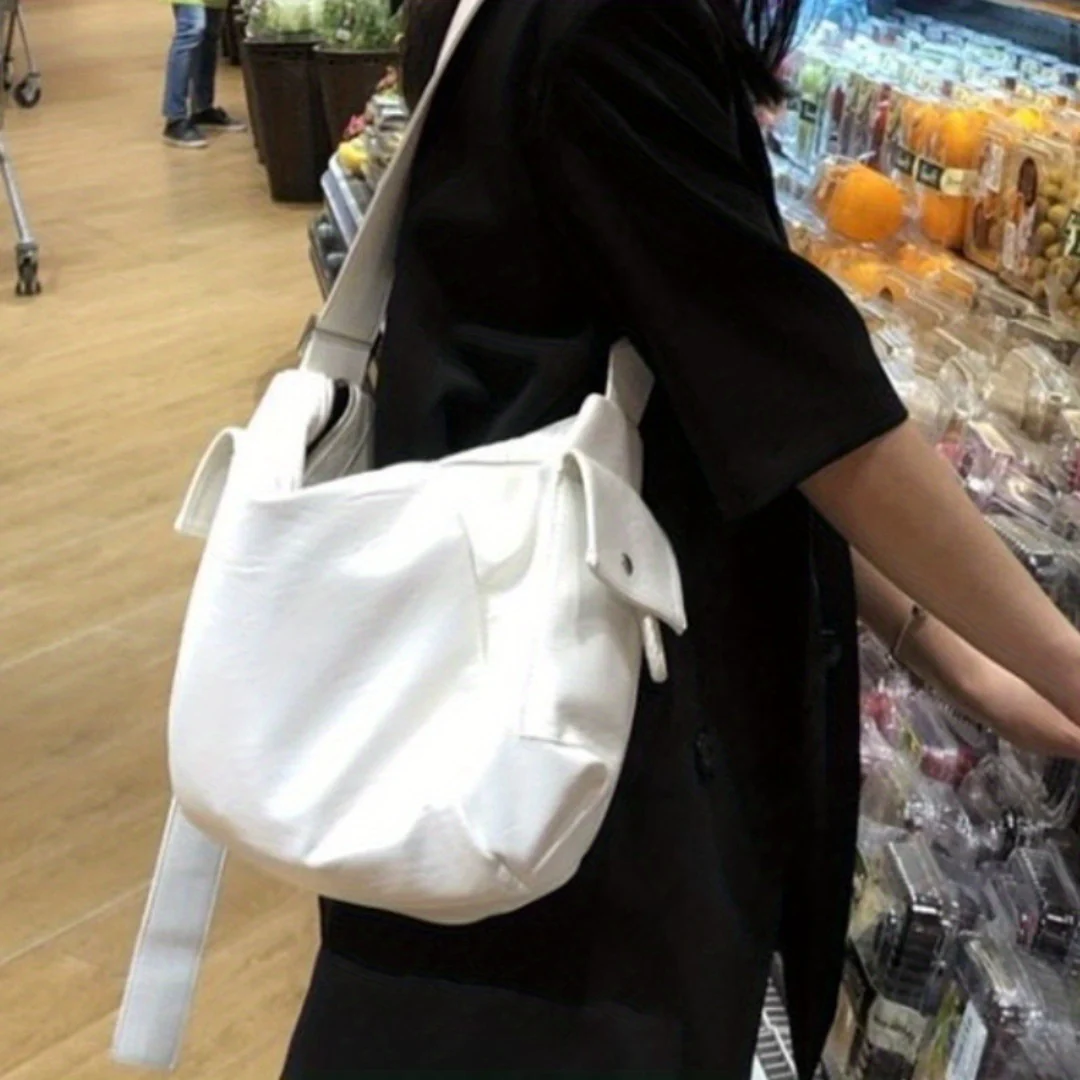 Fashion Large Capacity Tote Bag, PU Leather Textured Shoulder Bag, Casual Versatile Commuter Bag - Deanwangkt