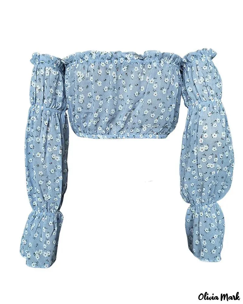 Deanwangkt - Floral Off Shoulder Ruffle Hem Blouse - Deanwangkt