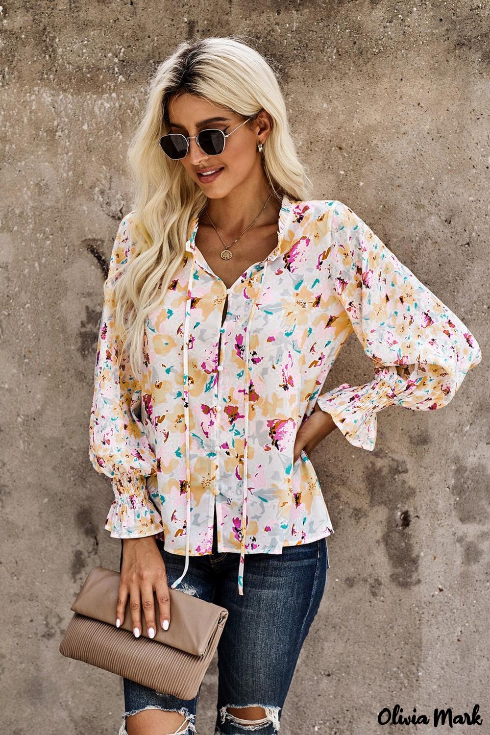 Deanwangkt - Cakewalk Rose Floral Smocked Blouse - Deanwangkt