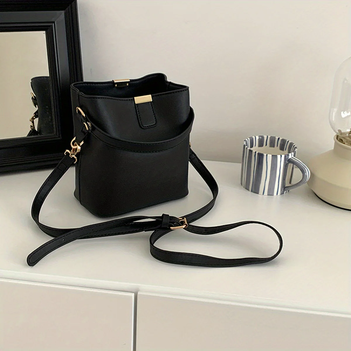 deanwangkt  Women's Minimalist Bucket Bag, Satchel Bag, Simple Handbag For Work, Versatile Bag - Deanwangkt