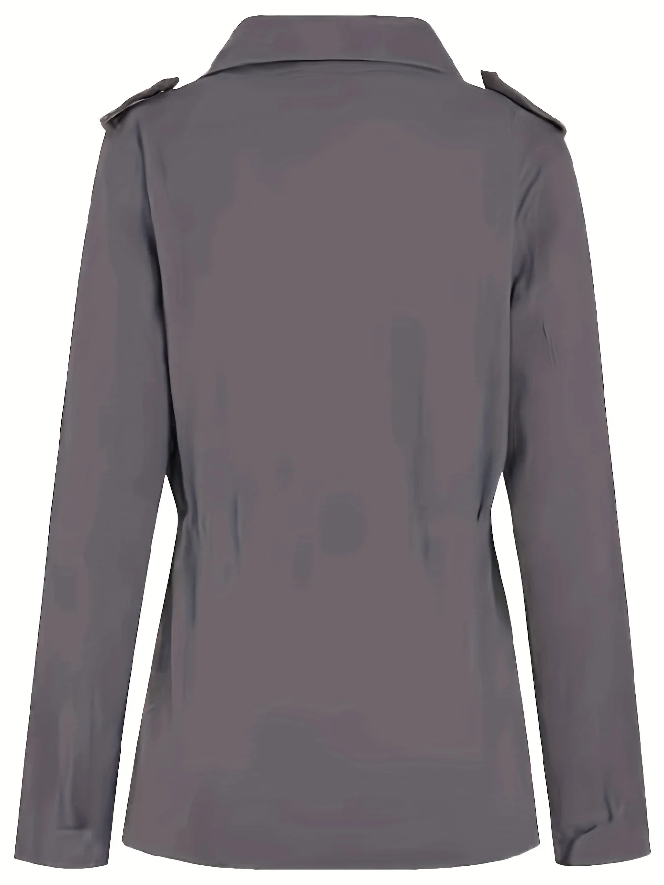 deanwangkt-1 Solid Stand Collar Long Sleeve Pockets Jacket, Winter Warm Zipper Button Casual Outerwear, Women's Clothing - Deanwangkt