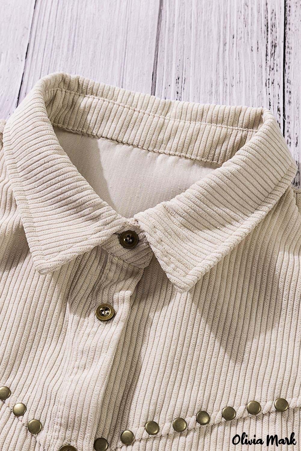 Deanwangkt - Beige corduroy buttoned long sleeve shirt with pockets - Deanwangkt