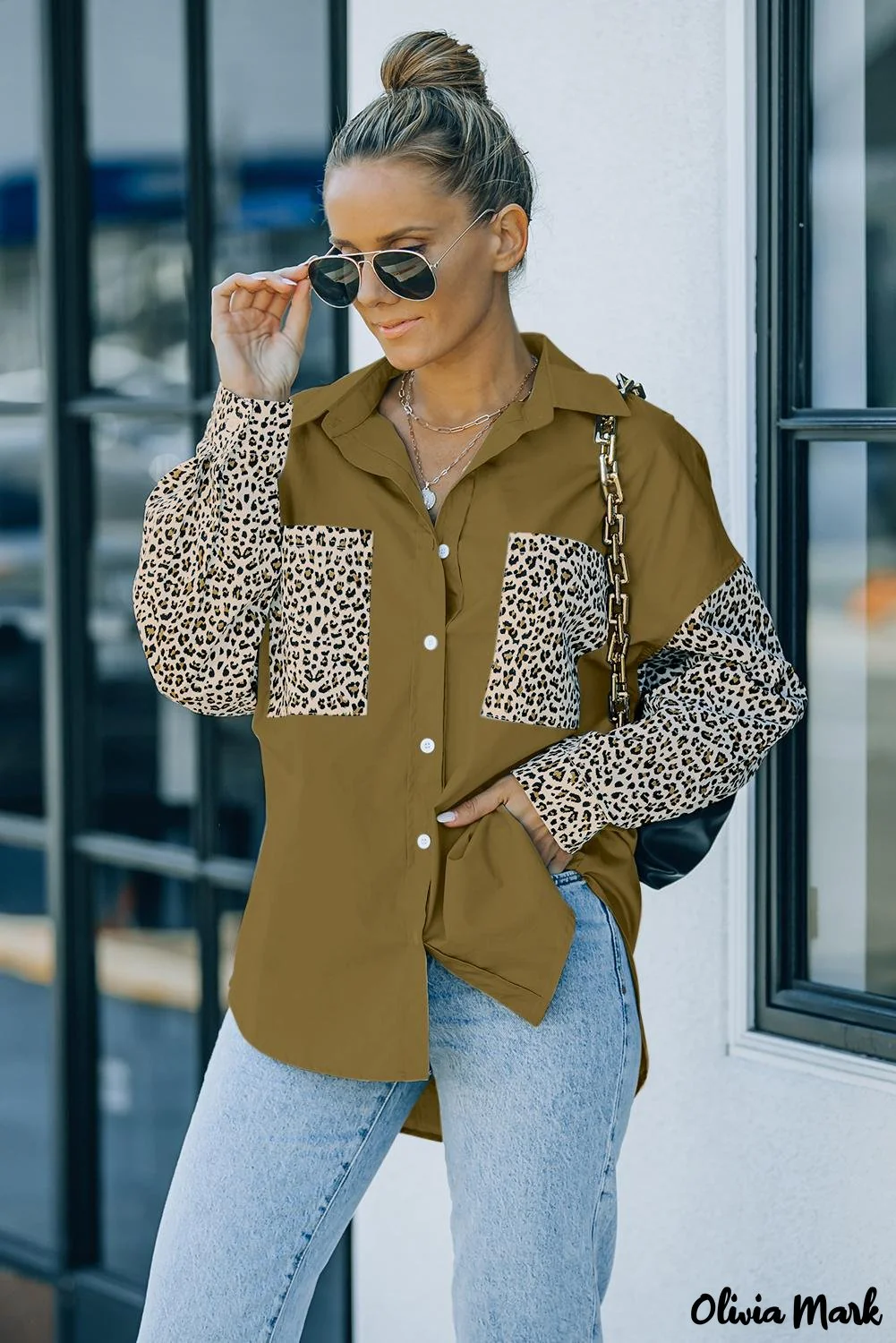 Deanwangkt - Patchwork Drop Shoulder Long Sleeve Shirt - Deanwangkt