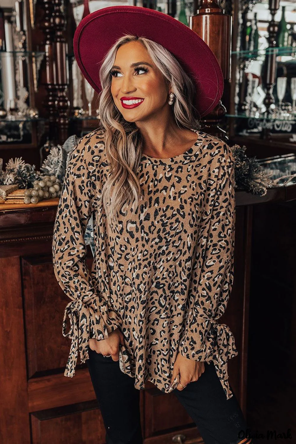 Deanwangkt - Leopard Print Long Sleeve Blouse - Deanwangkt