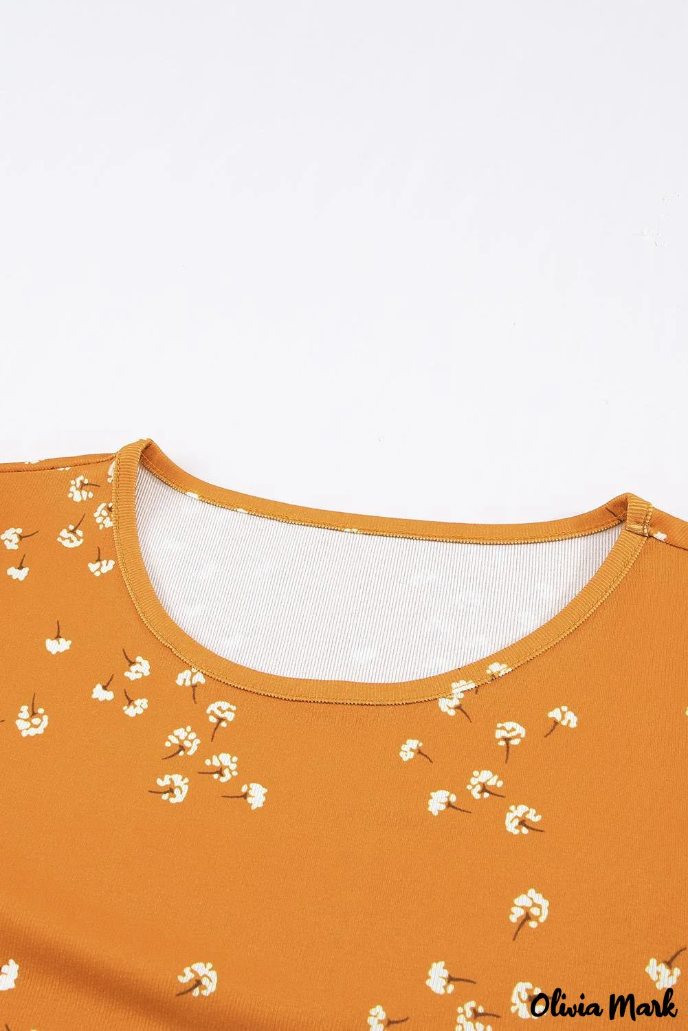 Deanwangkt - Floral Print Ruffle Long Sleeve Tunic Top - Deanwangkt