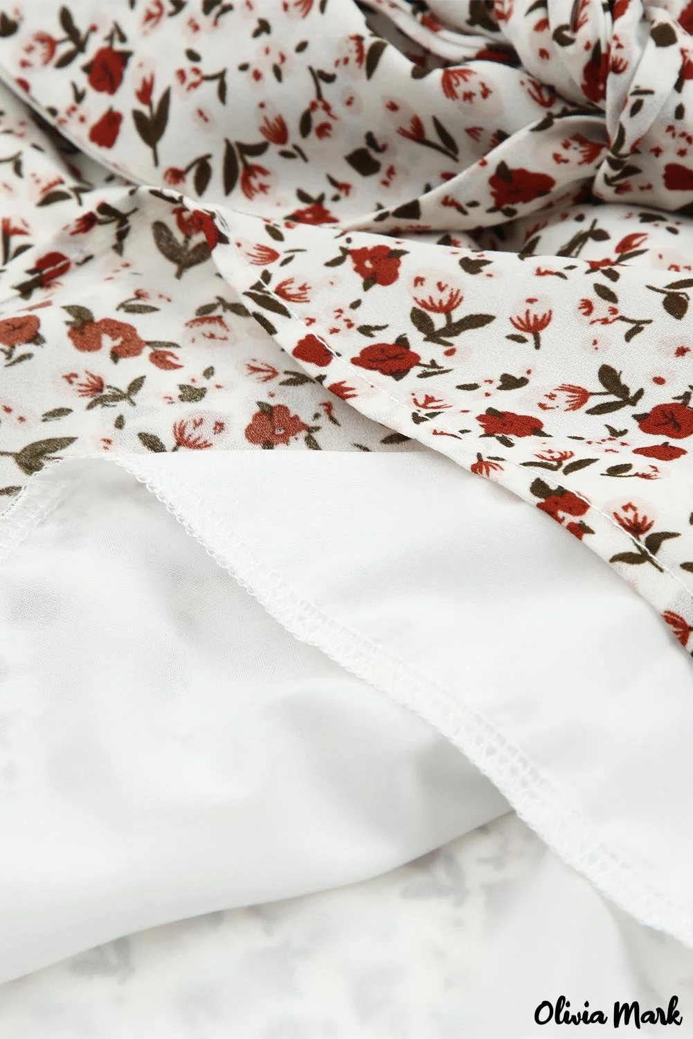 Deanwangkt - Brown Floral Ruffle Long Sleeve Blouse - Deanwangkt