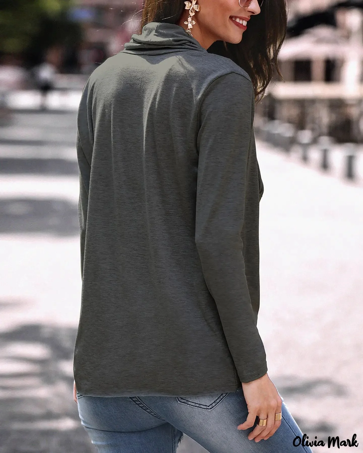 Deanwangkt - Plain draped blouse with long sleeves - Deanwangkt