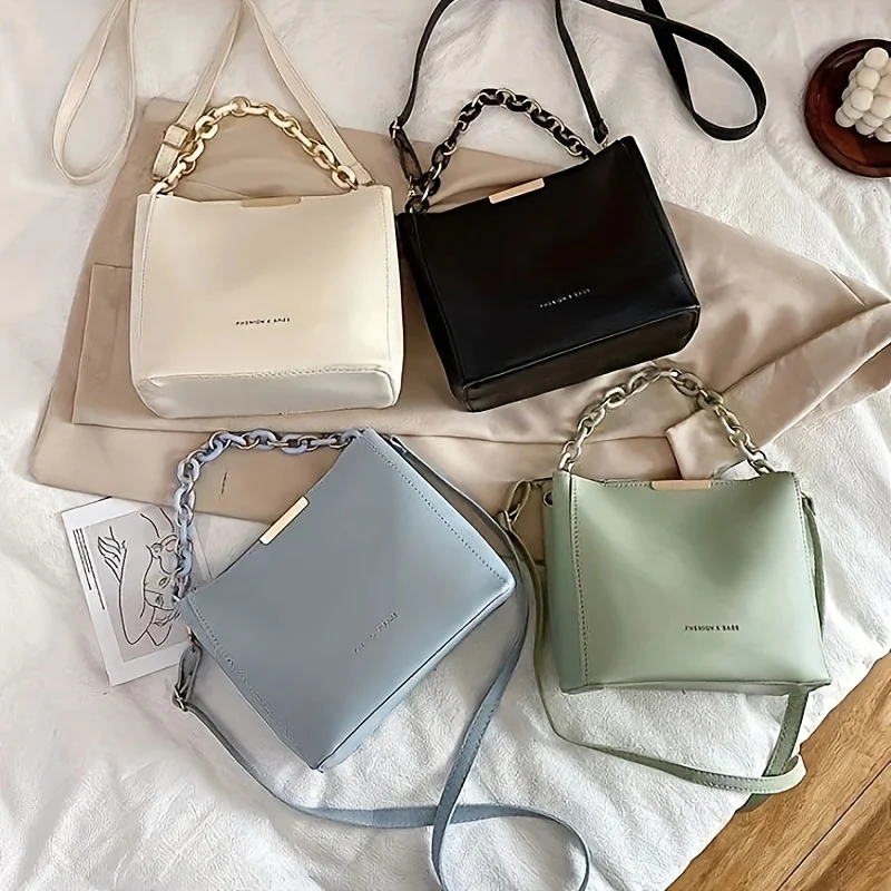Mini Fashion Crossbody Bucket Bag, Cute Simple Shoulder Bag, Women's Casual Handbag & Tote Hobo Purse - Deanwangkt