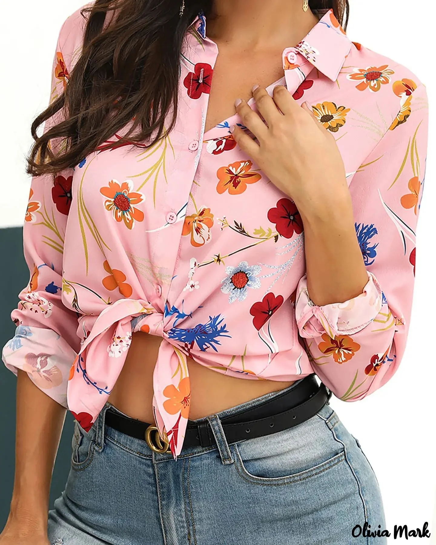 Deanwangkt - Relaxed Tie Front Floral Print Shirt - Deanwangkt