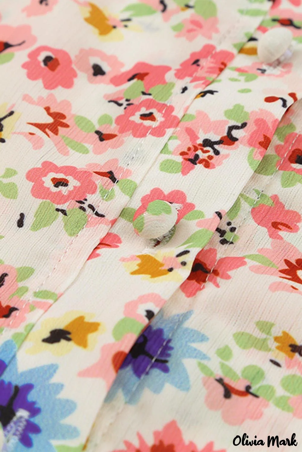 Deanwangkt - Floral Print V-Neck Long Sleeve Shirt - Deanwangkt