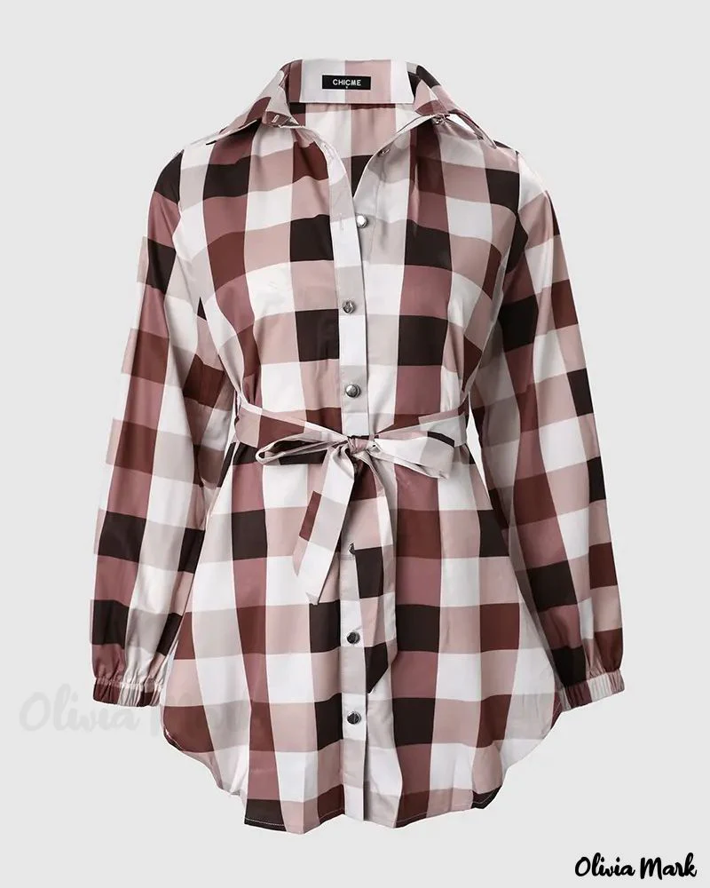 Deanwangkt - Plaid Print Long Sleeve Button-Up Shirt - Deanwangkt