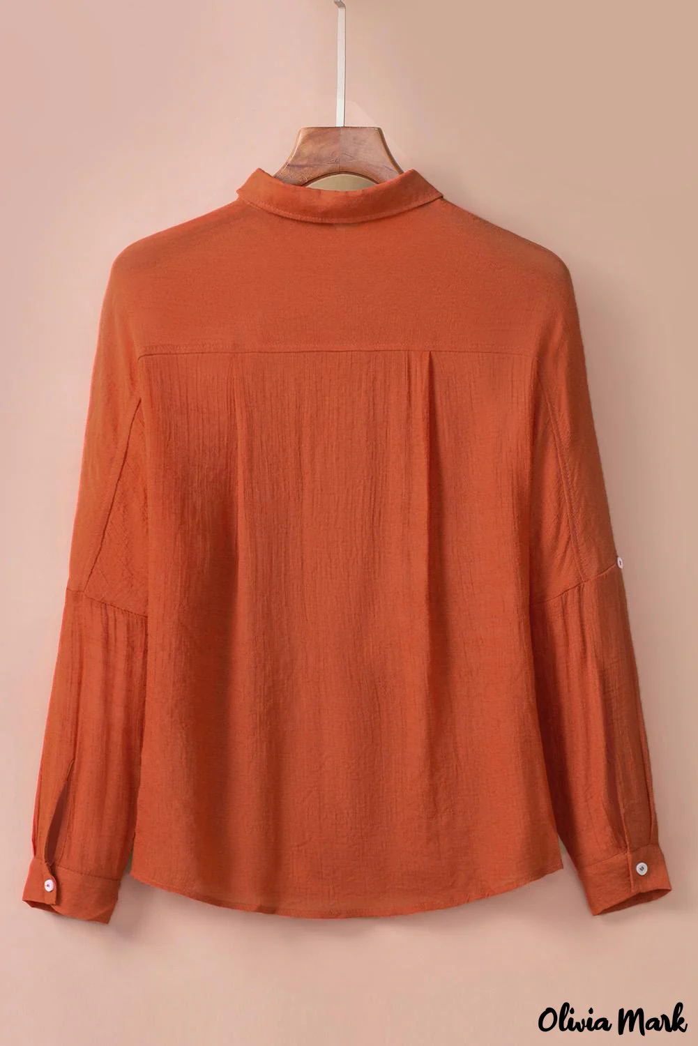 Deanwangkt - Red loose button-up long sleeve shirt with pocket - Deanwangkt