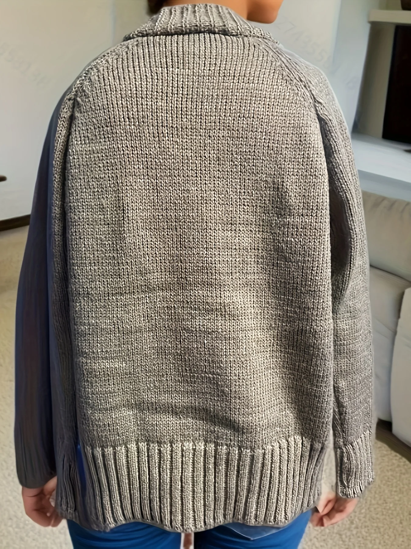 deanwangkt-1 Solid Button Down Knit Cardigan, Casual Long Sleeve Loose Sweater Coat, Women's Clothing - Deanwangkt