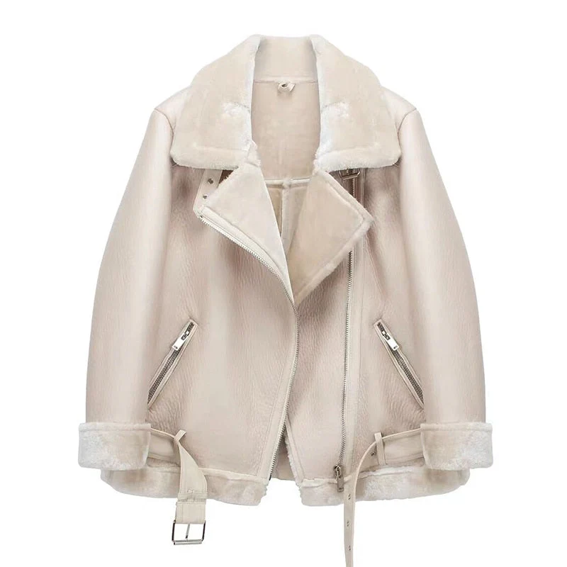 Black Friday Sales Winter Coats Women Thick Faux Leather Fur Sheepskin Coat Female Fur Leather Jacket Aviator Jacket Casaco Feminino - Deanwangkt