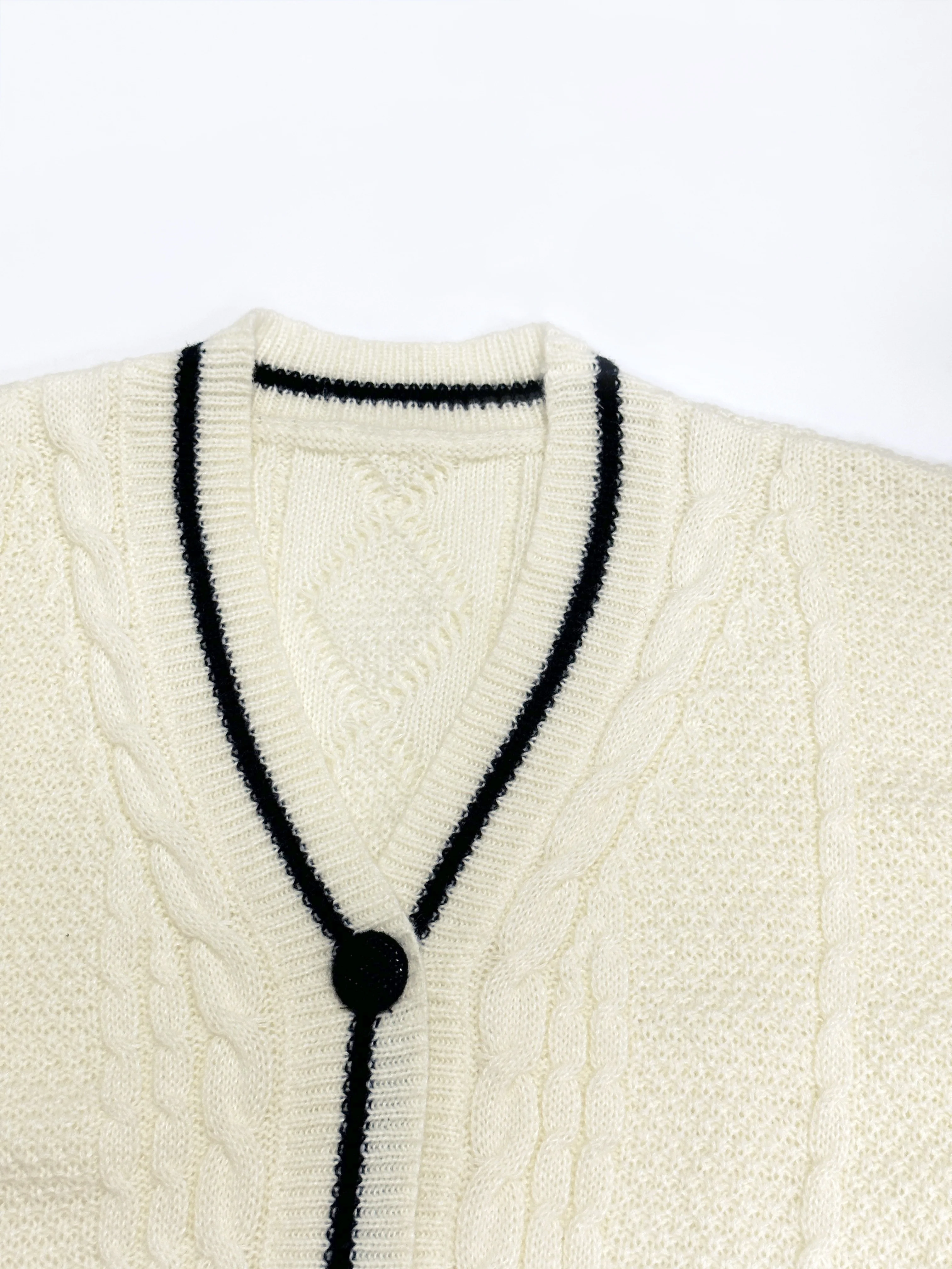 deanwangkt-1  Star Pattern Contrast Trim Cardigan, Casual Long Sleeve Cardigan For Fall & Winter, Women's Clothing - Deanwangkt