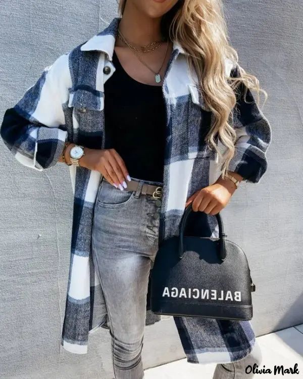 Deanwangkt - Drop-shoulder button-down shirt with checkered flap - Deanwangkt