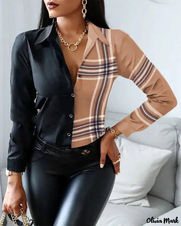 Deanwangkt - Plaid Color Block Button Down Shirt - Deanwangkt