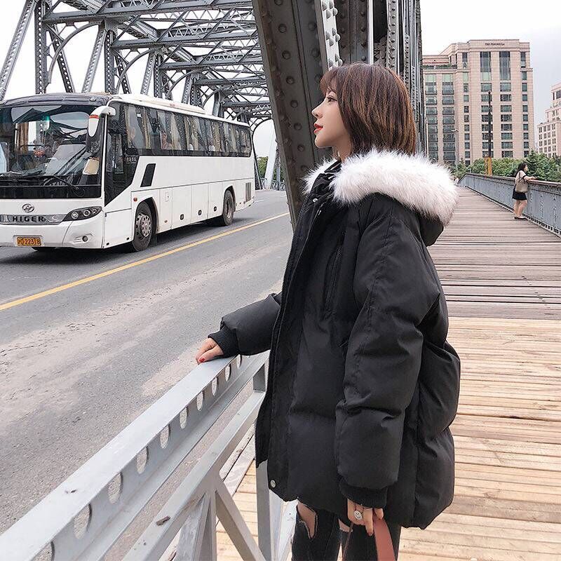 Christmas Gift Deanwangkt New Cotton-padded Clothes Women's Mid-length Winter Jacket Female Thick Ins Bread Clothing Women Loose Padded Coats - Deanwangkt